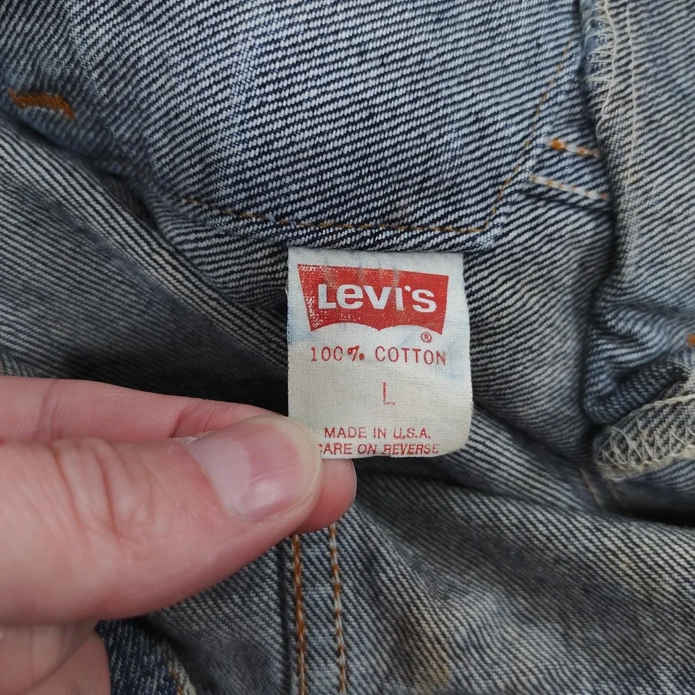 Vintage Levi's Denim Trucker Jacket Mens Large Stonewash Made in USA 90s 71548 - Picture 9 of 16